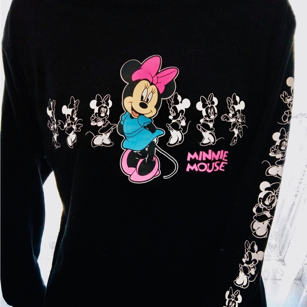 Disney Minnie Mouse Black Long Sleeve Shirt XL Excellent condition!